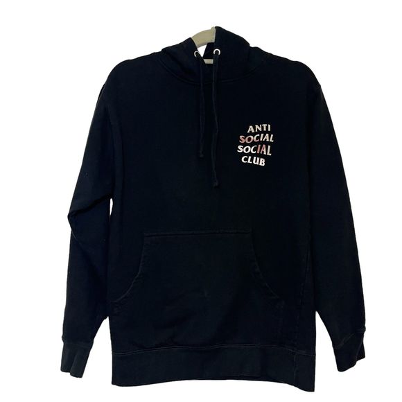 Anti Social Social Club Tops - Anti Social Social Club Hoodie Black Camo Lettering